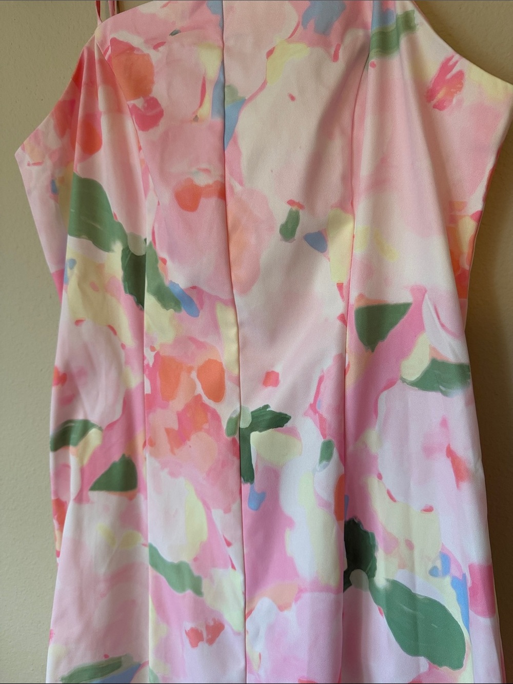 RIHOAS Pastel Watercolor Floral Midi Dress in Pink, Green and Coral - Picture 3 of 6